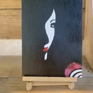 Elegant Black and White Portrait Painting